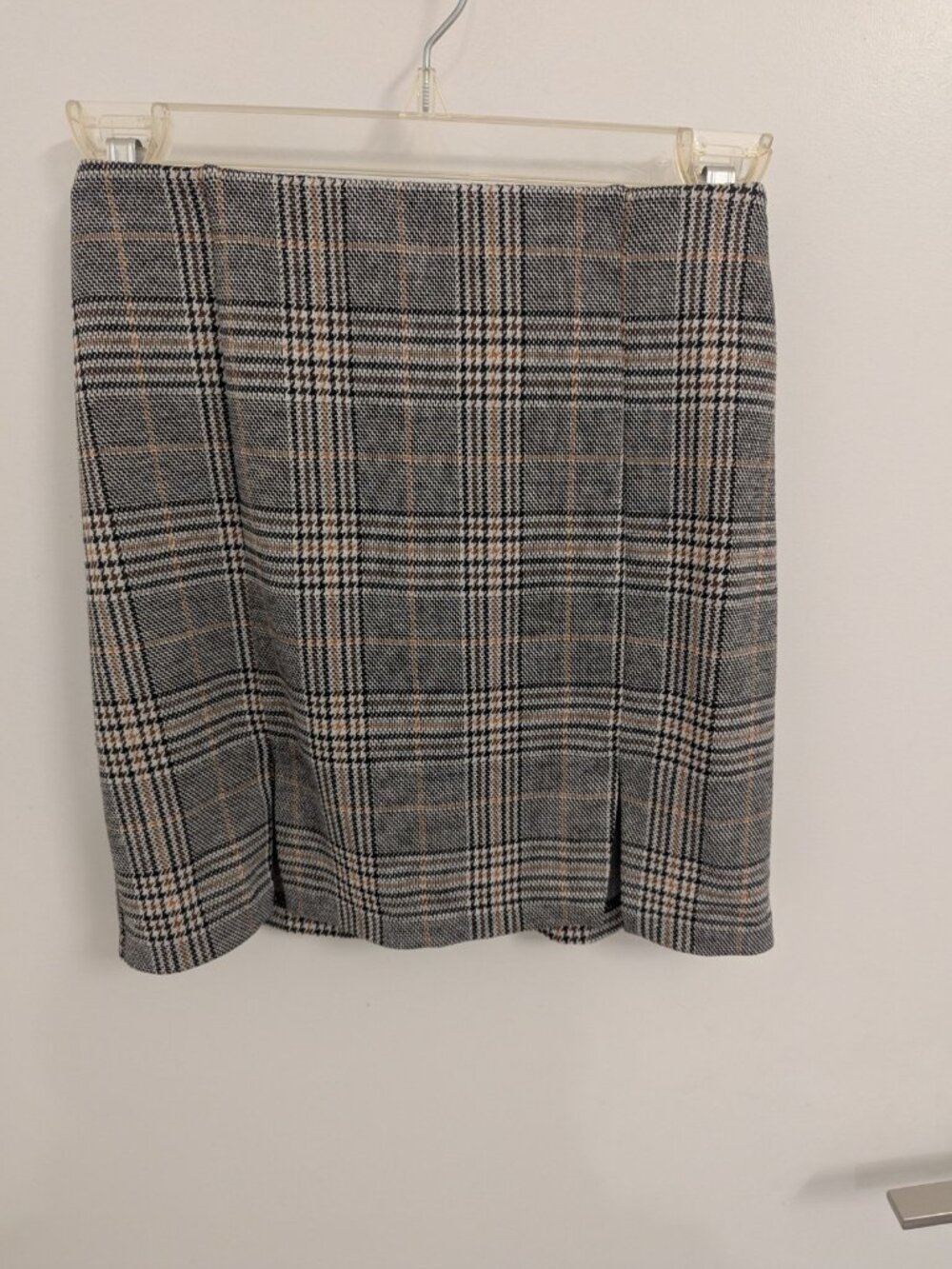 Women's Mini Skirt Plaid & Houndstooth Black, White & Orange XXS Divided By H&M